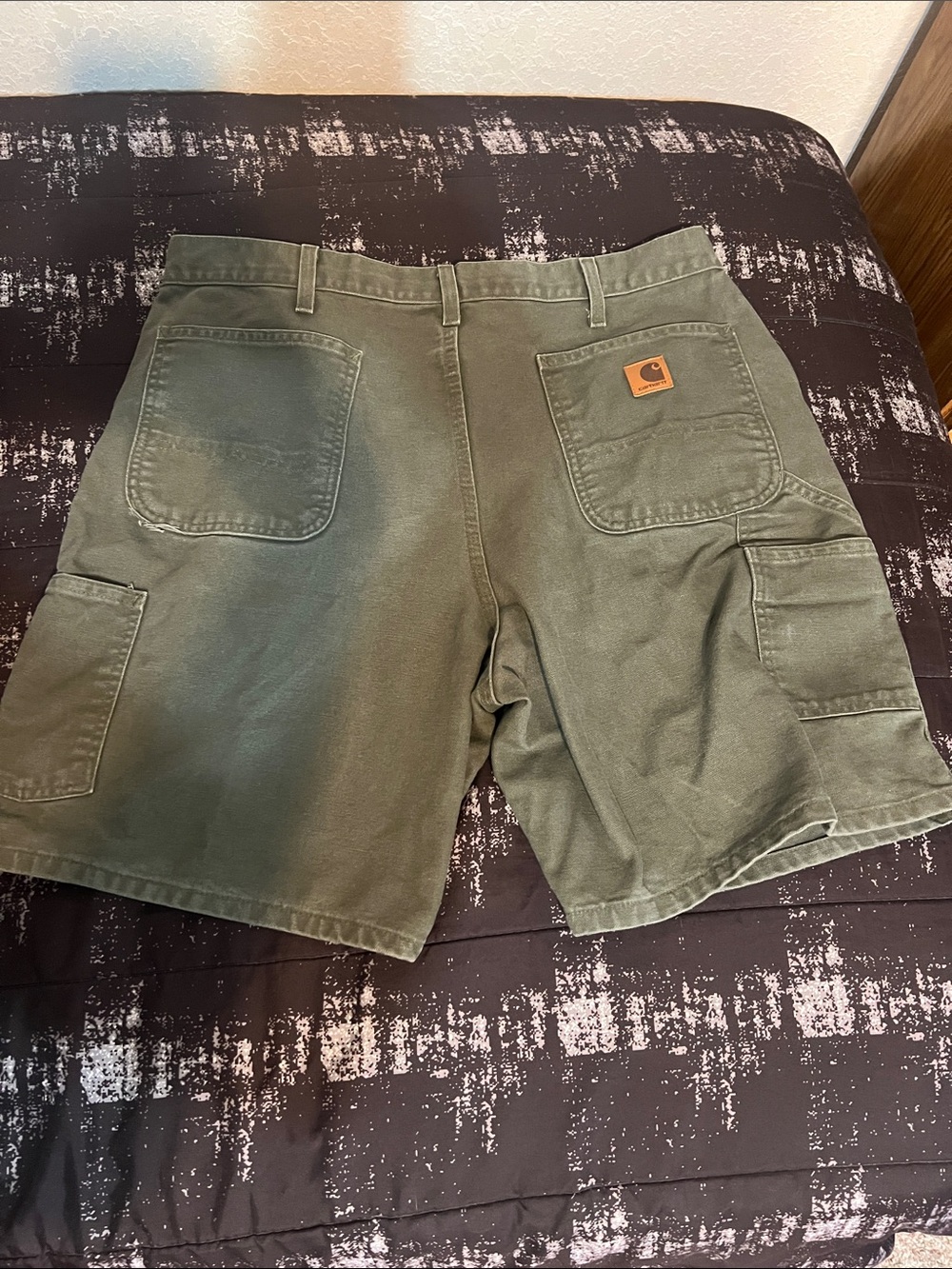 Carhartt Men's Olive Green Cargo Shorts with Utility Pockets